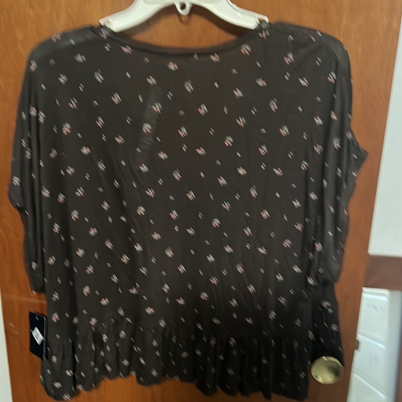 Brand new short sleeve, Lucky Brand women’s size  c large brown top shirt blouse - Picture 5 of 6